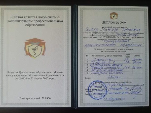 Диплом, сертификат